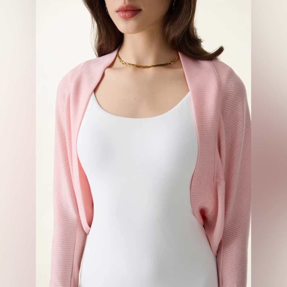 New OGL Classic Cozy Knit Shrug Sweater Pink Size Medium - Picture 4 of 9